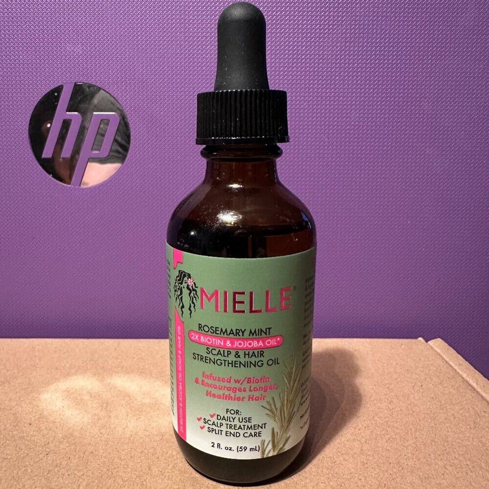 Mielle Organic Rosemary & Mint Hair Oil - Strengthening Biotin Oil Infused Friz
